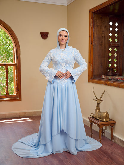 Flourish Dress powder blue