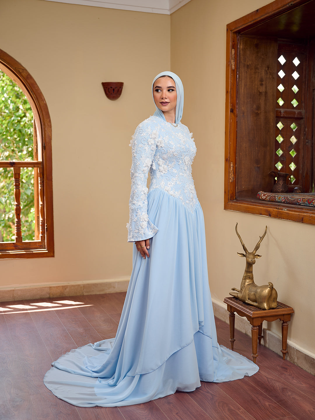 Flourish Dress powder blue