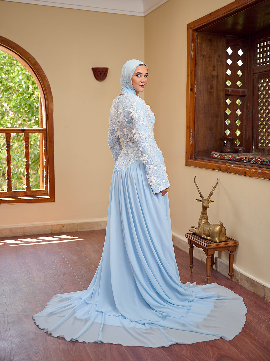 Flourish Dress powder blue