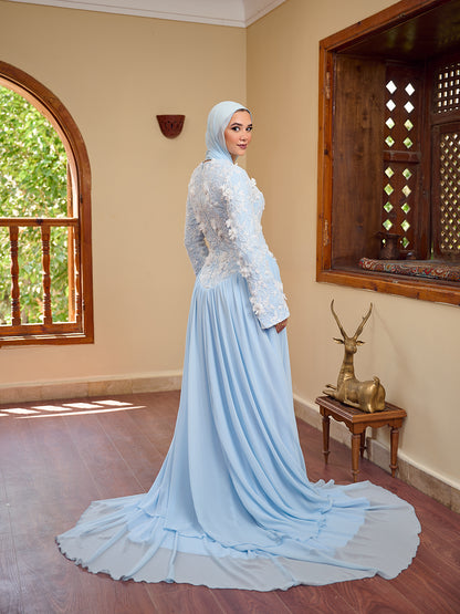 Flourish Dress powder blue