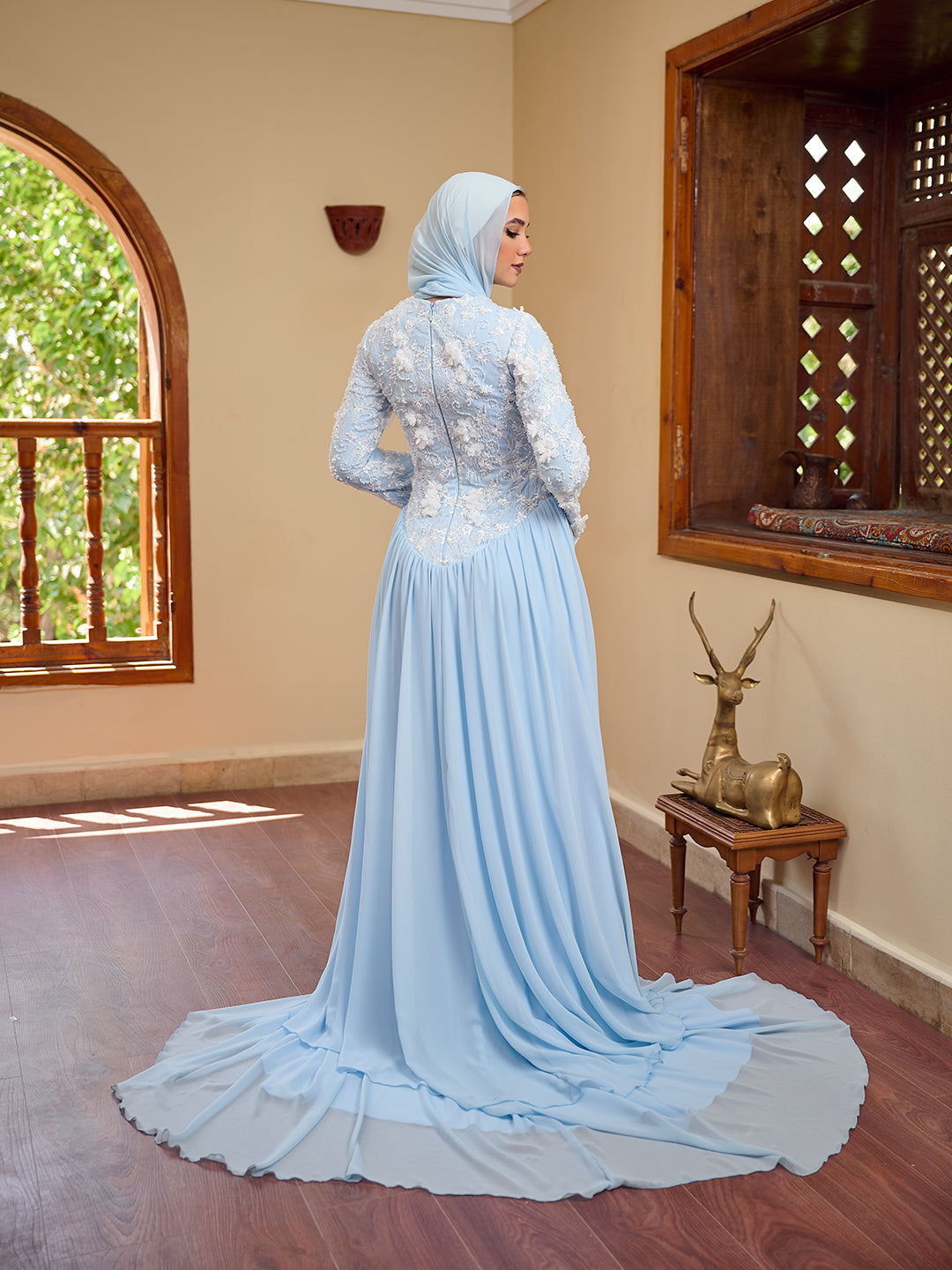 Flourish Dress powder blue