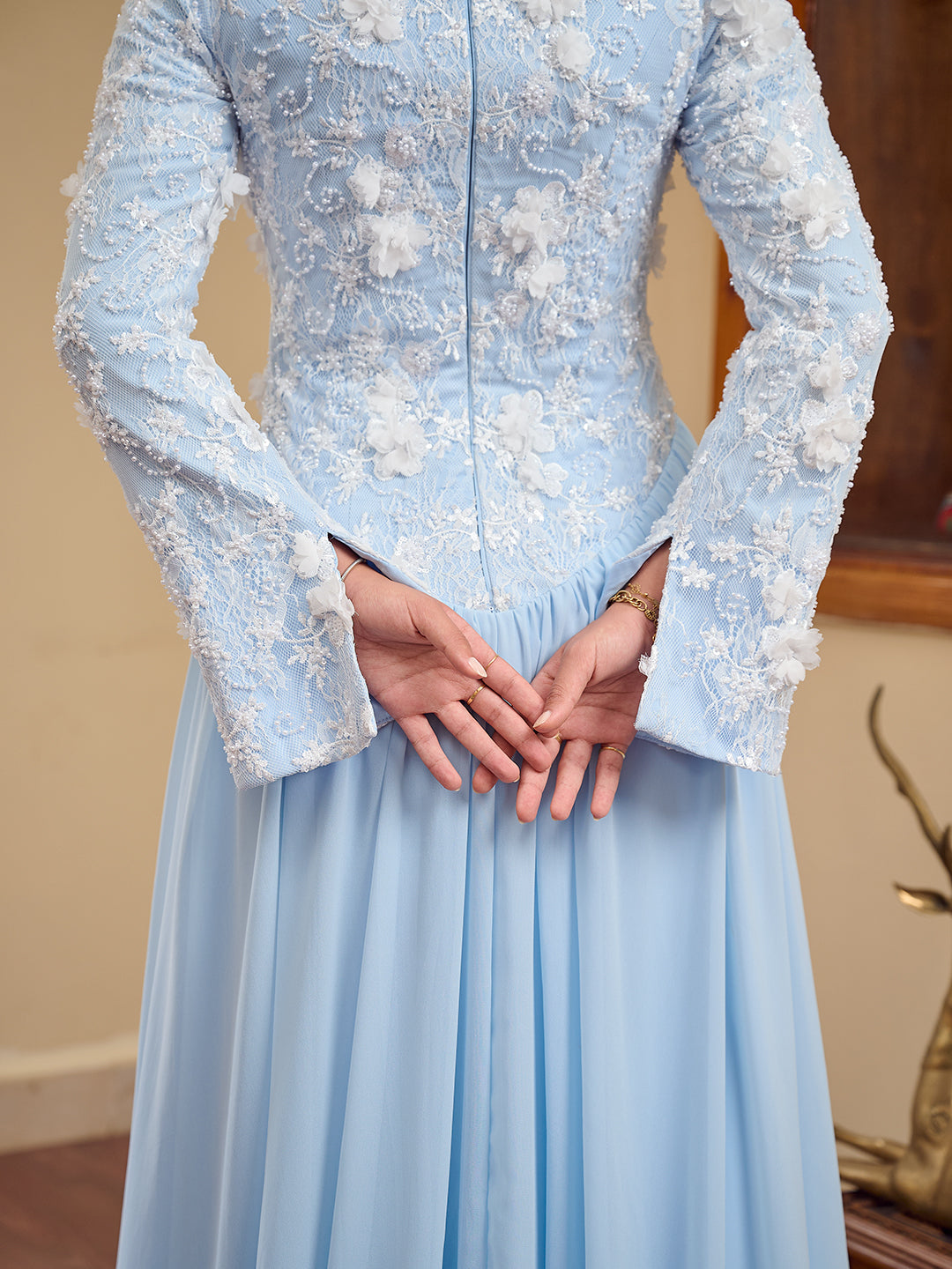 Flourish Dress powder blue