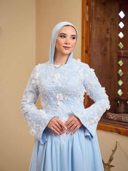 Flourish Dress powder blue