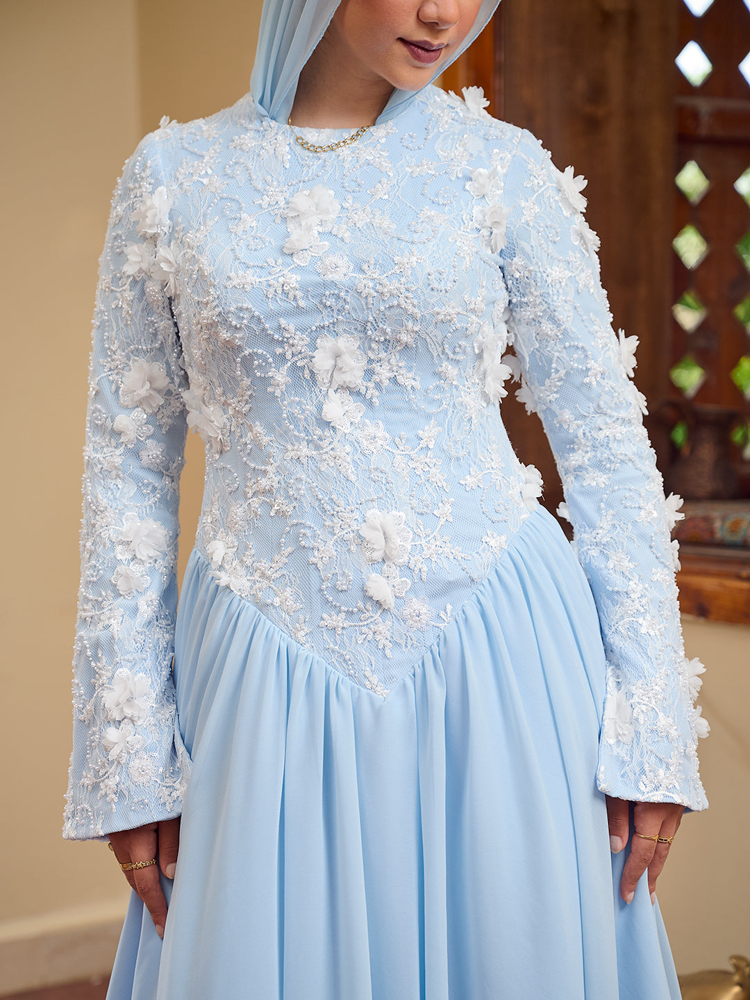 Flourish Dress powder blue