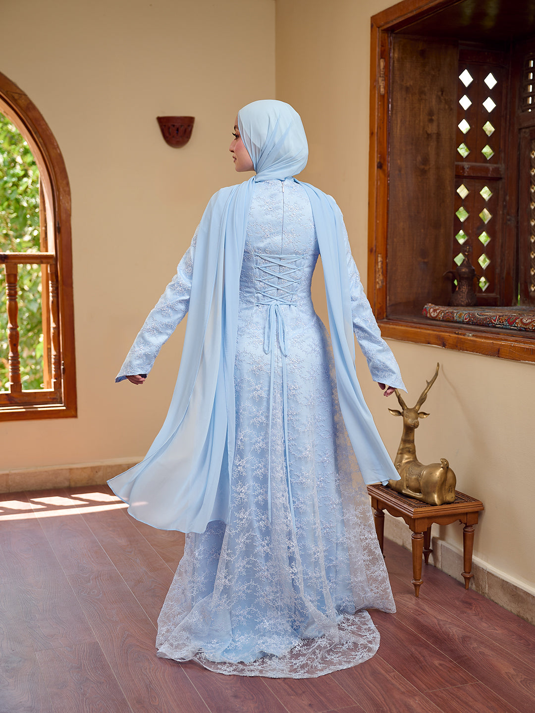 The grace lace dress powder blue