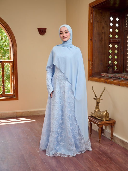The Grace Lace Dress in Powder Blue