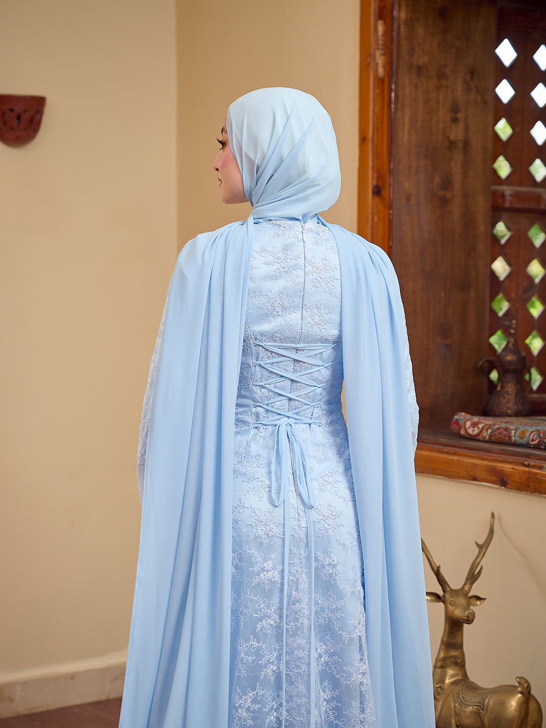The grace lace dress powder blue