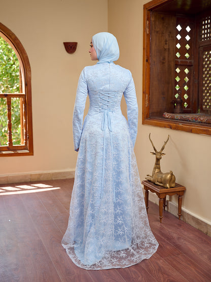 The grace lace dress powder blue