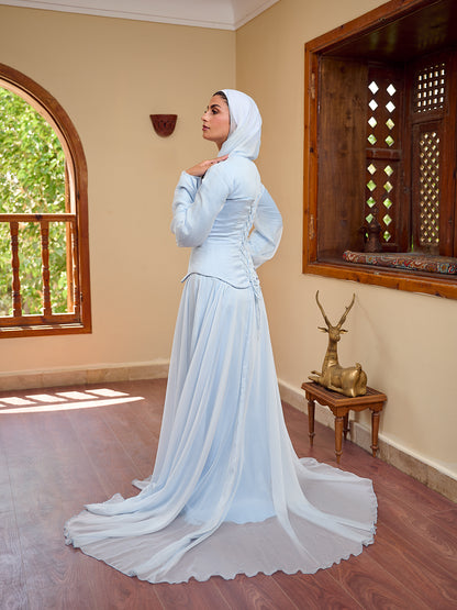 Jeweled Grace dress in powder blue