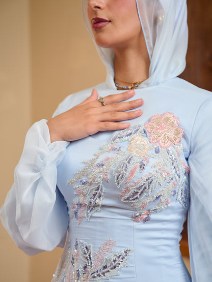 Jeweled Grace dress in powder blue