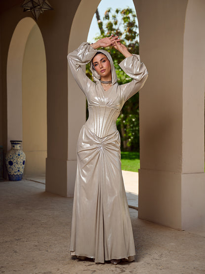 Champagne Sculpted Silhouette Dress