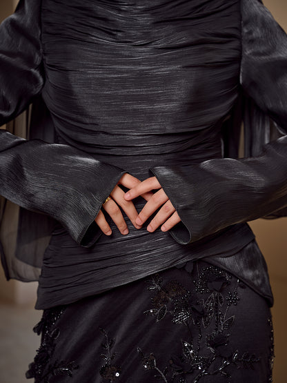 Satin & Vine set  in black