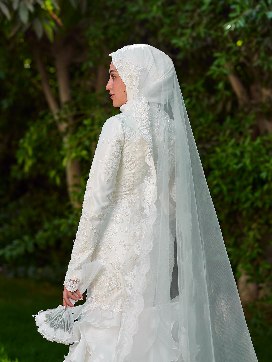 Glamorous Ruffled Bridal Dress