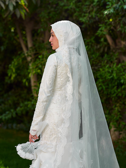 Glamorous Ruffled Bridal Dress
