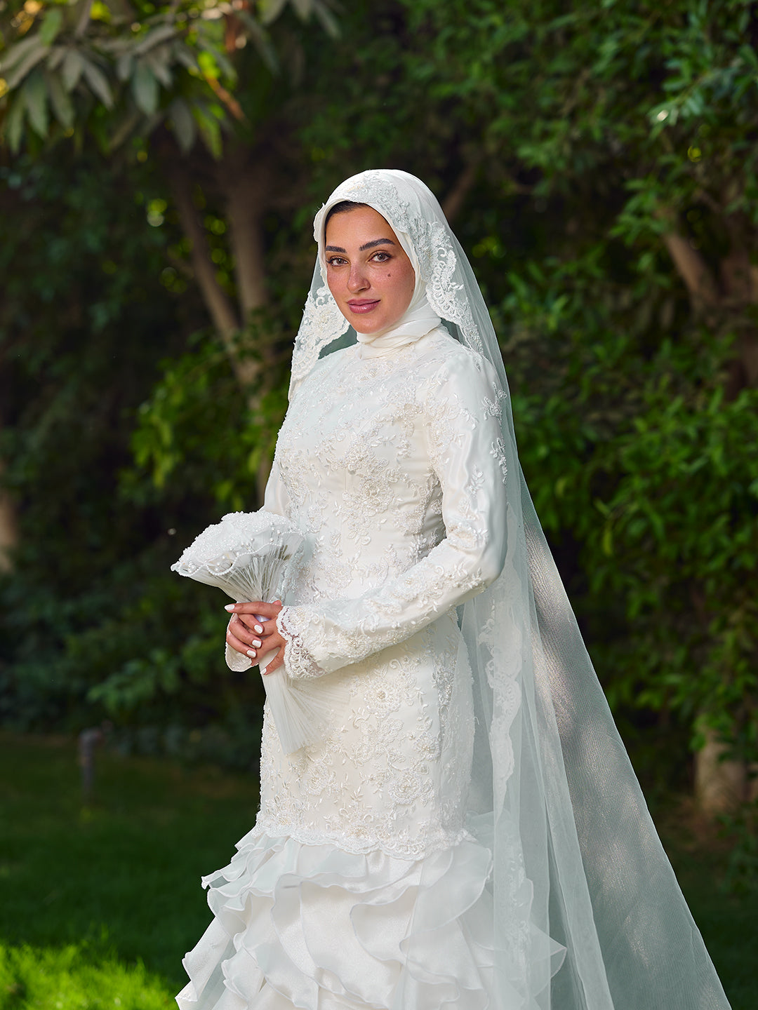 Glamorous Ruffled Bridal Dress