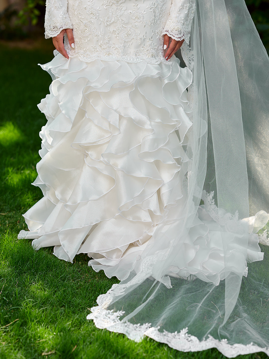 Glamorous Ruffled Bridal Dress
