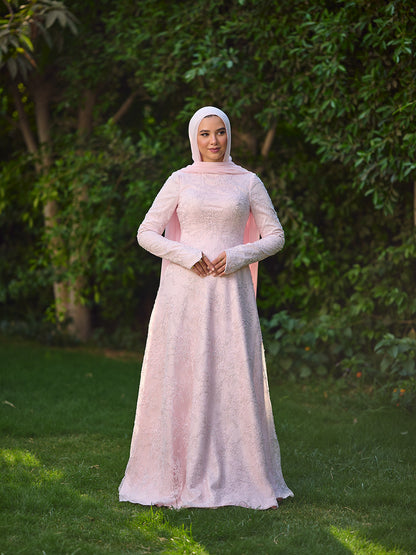 The grace lace dress  powder pink