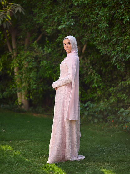 The grace lace dress  powder pink