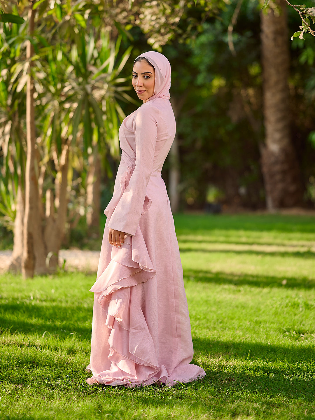 The Ruffled Muse Dress pink