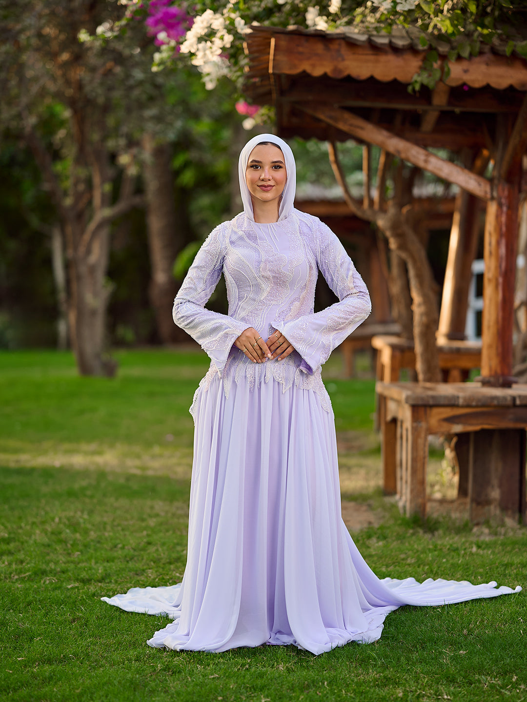 Pearled Romance dress in lavender