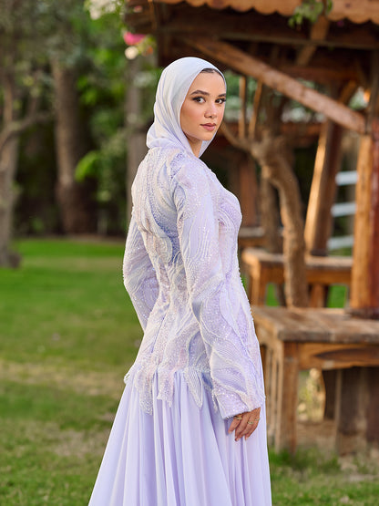 Pearled Romance dress in lavender