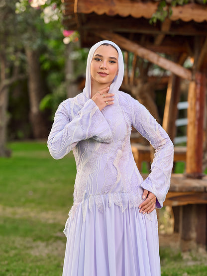 Pearled Romance dress in lavender