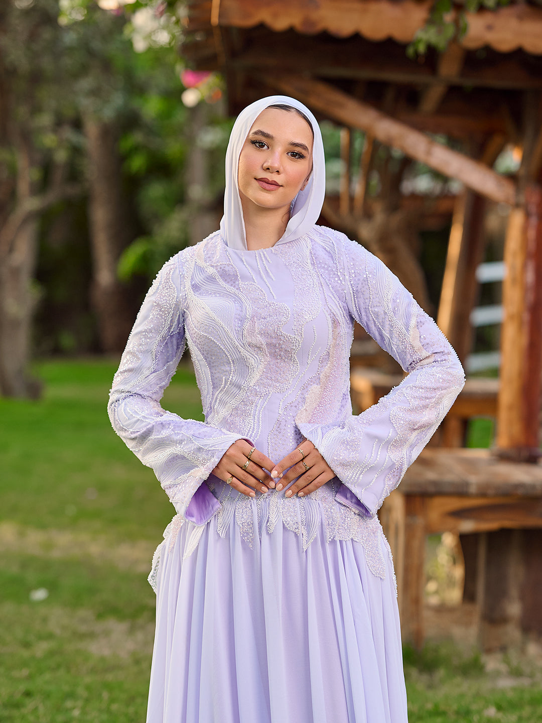 Pearled Romance dress in lavender