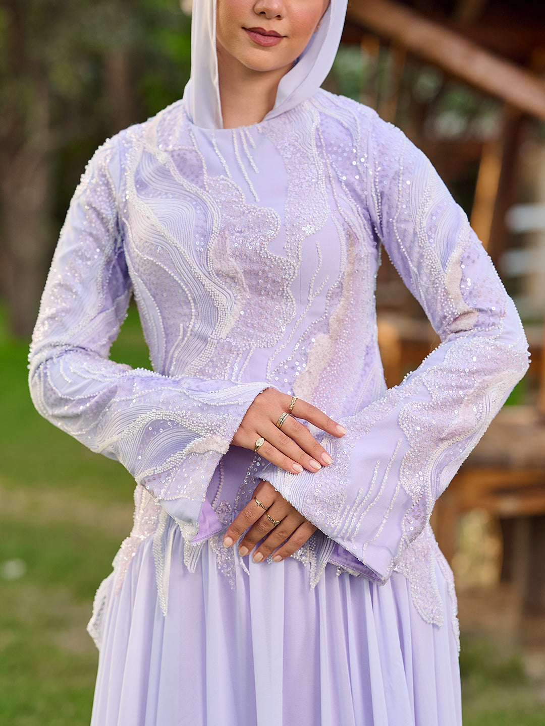Pearled Romance dress in lavender