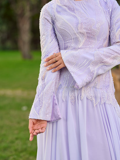 Pearled Romance dress in lavender