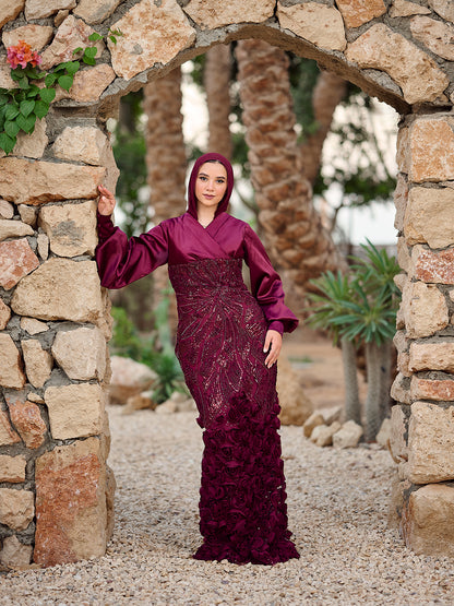 Roselle dress  burgundy