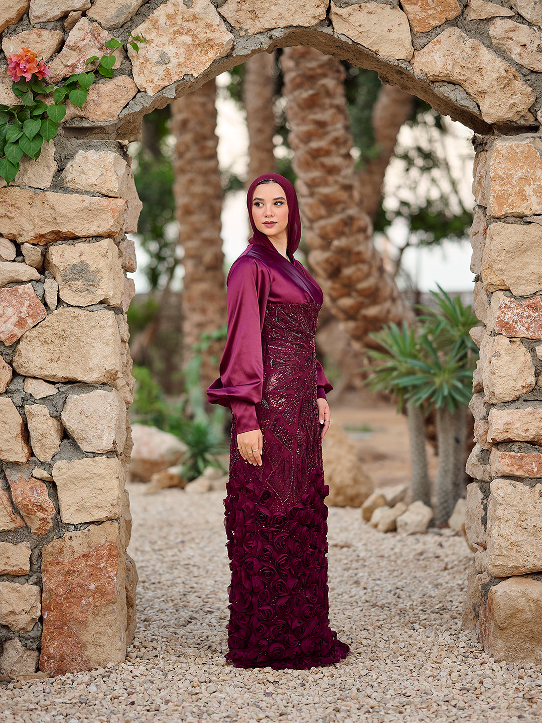 Roselle dress  burgundy