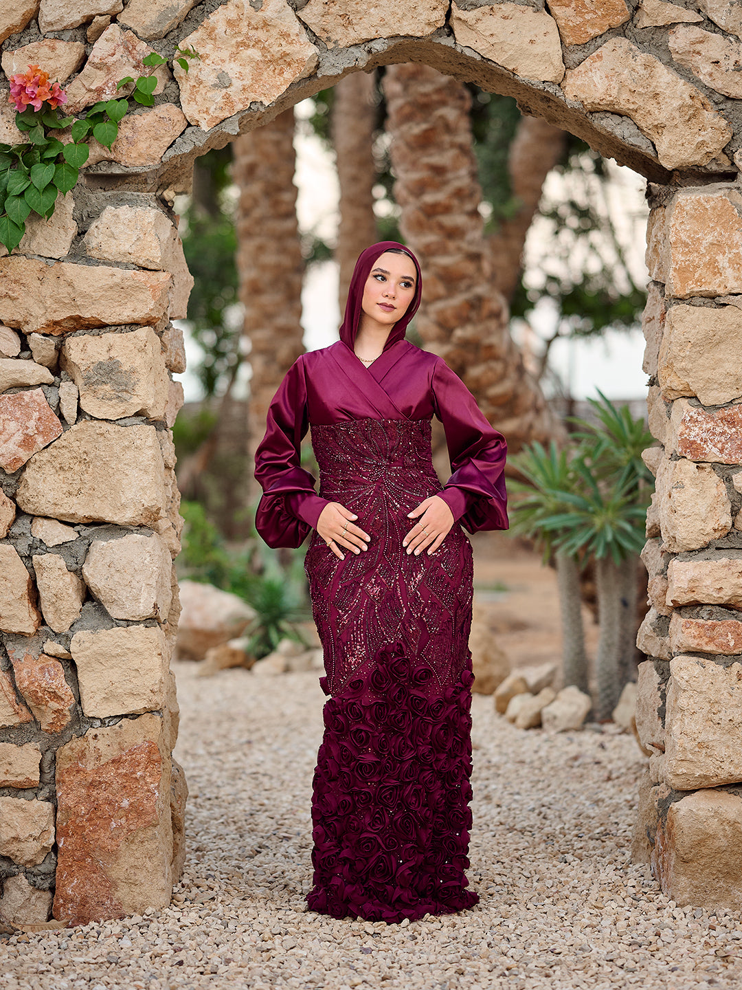 Roselle dress  burgundy