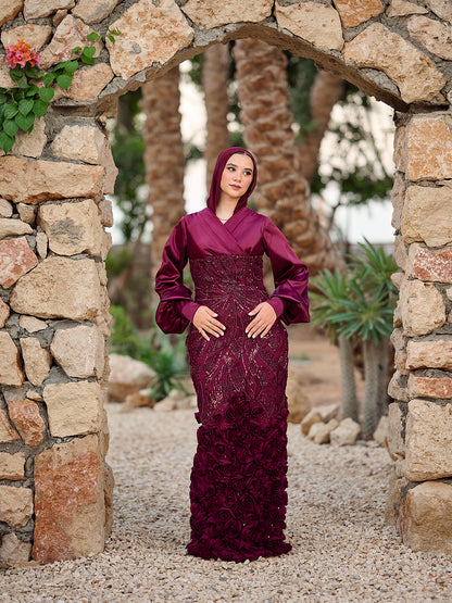 Roselle dress  burgundy