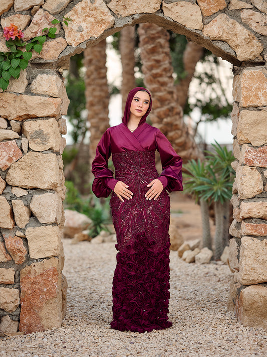 Roselle dress  burgundy