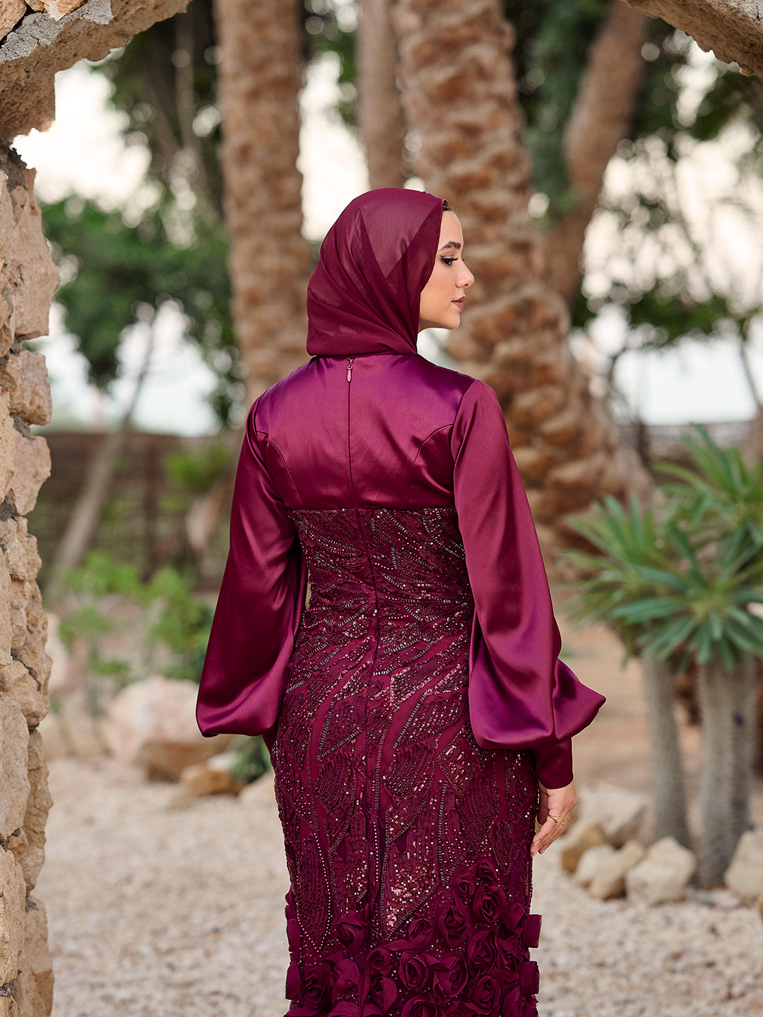 Roselle dress  burgundy
