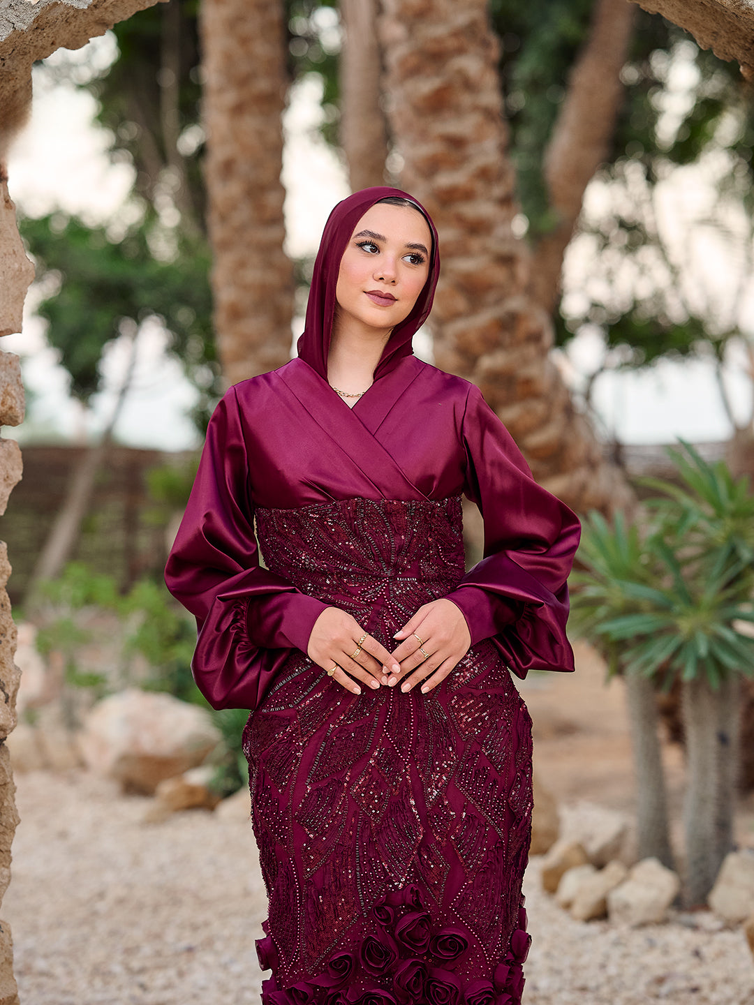 Roselle dress  burgundy