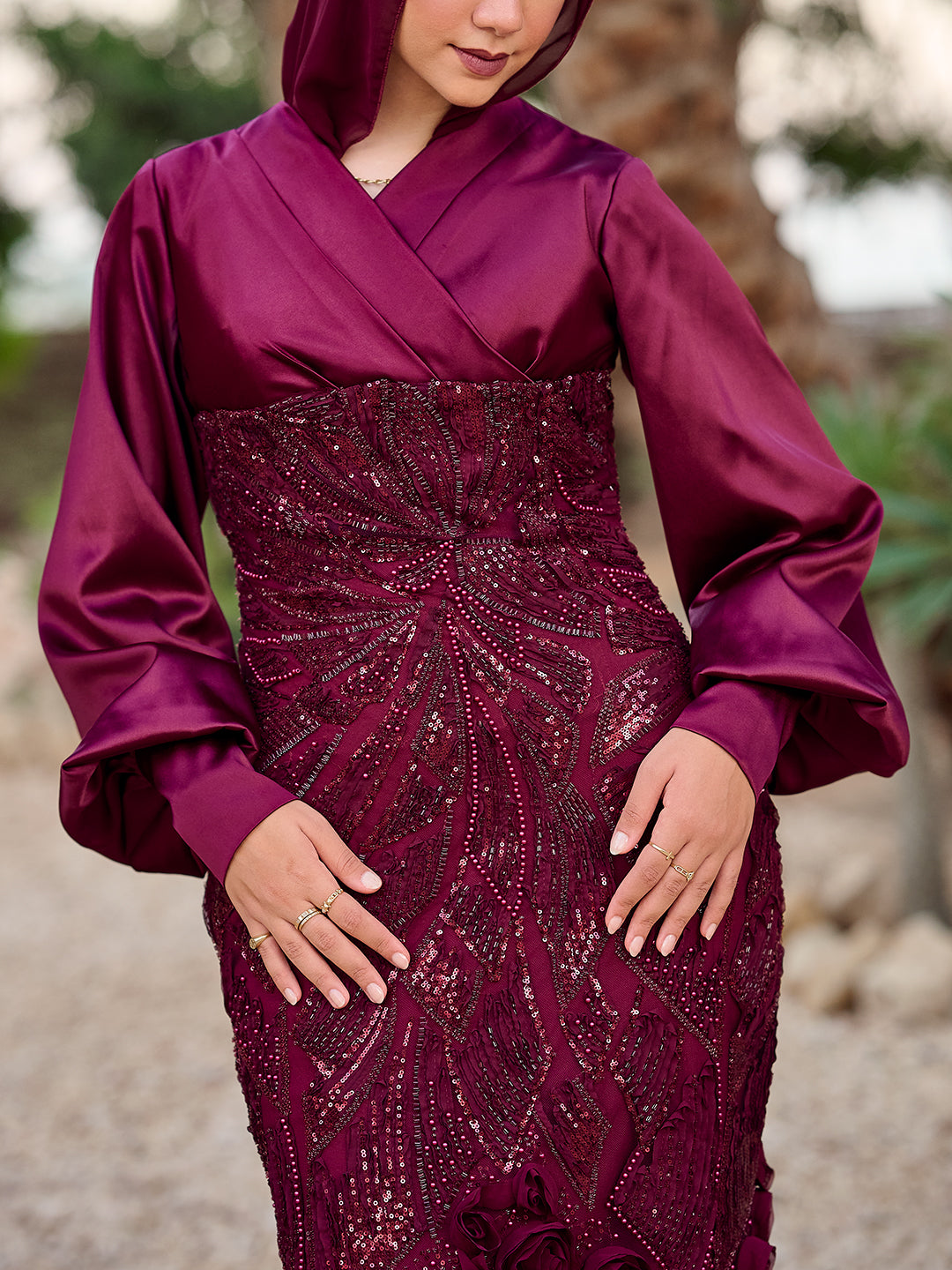 Roselle dress  burgundy