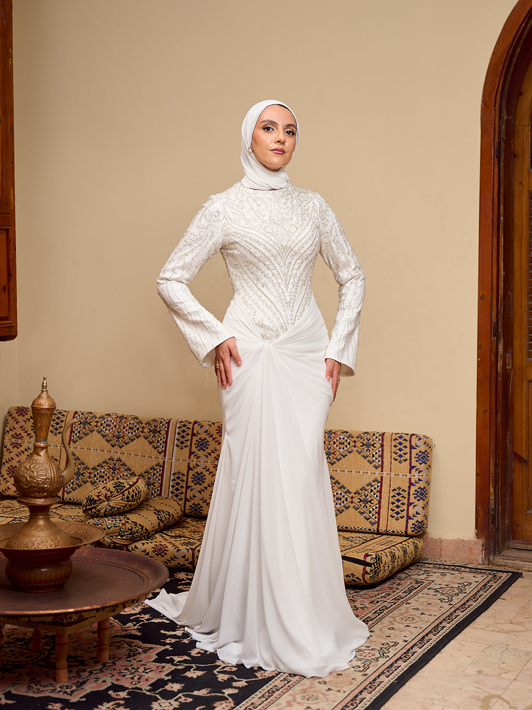 Twisted Waist Bridal Dress