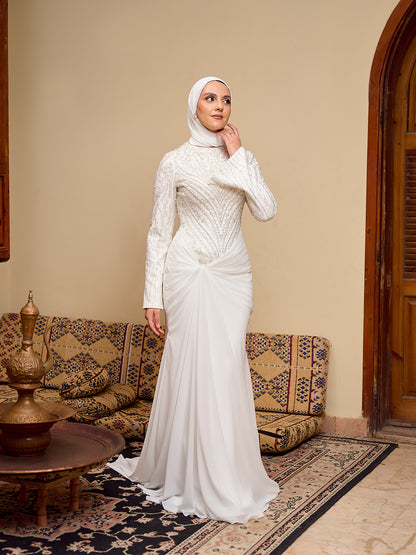 Twisted Waist Bridal Dress