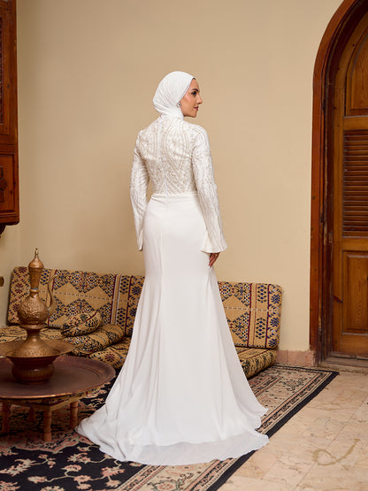 Twisted Waist Bridal Dress