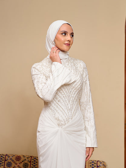 Twisted Waist Bridal Dress