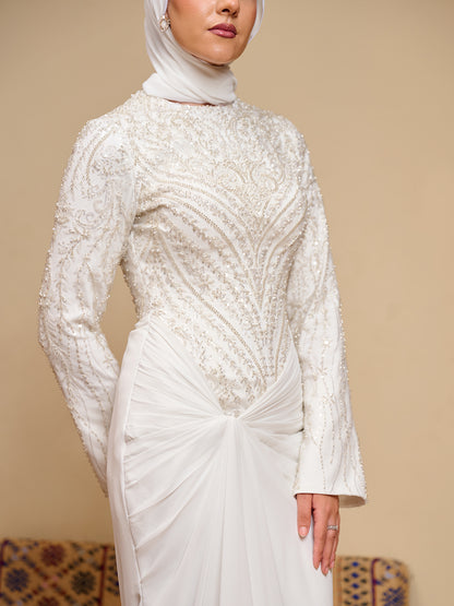 Twisted Waist Bridal Dress