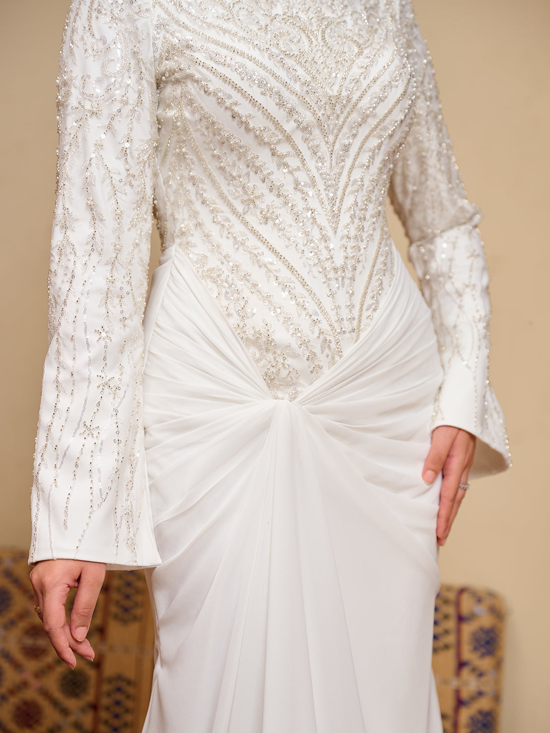 Twisted Waist Bridal Dress