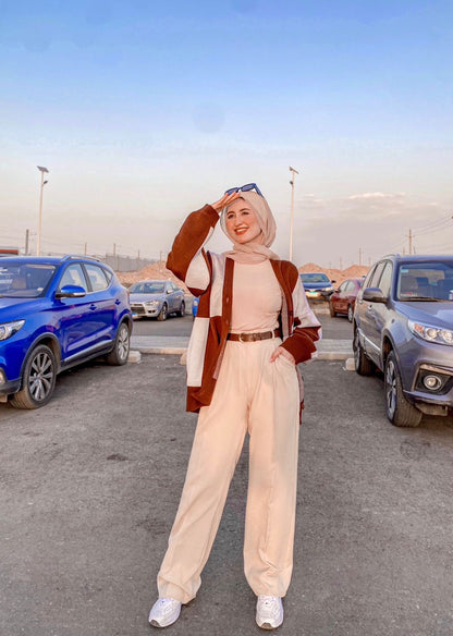 Beige (Shade 2) Wide Suit Pants