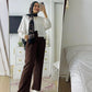 Brown Wide Suit Pants