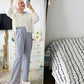 Light Gray Wide Suit Pants