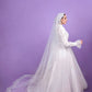 Vintage Embroidered Bridal Dress with Bridal Veil