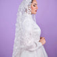 Floral Embroidered Bridal Dress with Bridal Veil