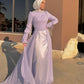 Lilac Soiree Chiffon Satin Dress
