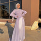 Lilac Soiree Chiffon Satin Dress